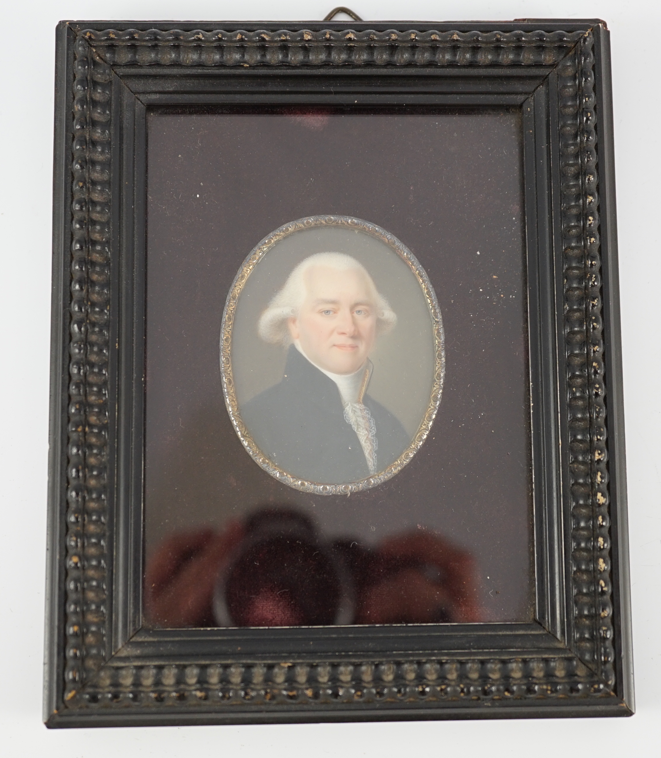 Late 18th Century Italian School, Portrait miniature of a gentleman, watercolour on ivory, 6.3 x 4.7cm. CITES Submission reference TPLMG8NW
